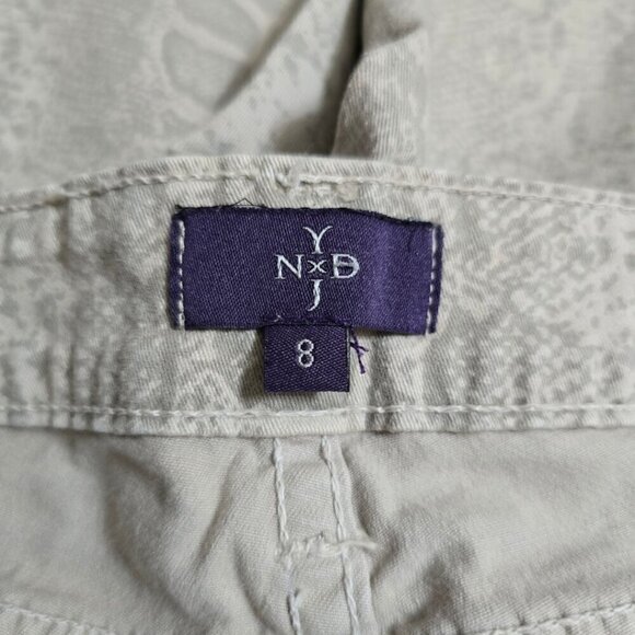 NYDJ Stone Python Lift Tuck Slimming Ankle Pants Sz 8 - Picture 7 of 11